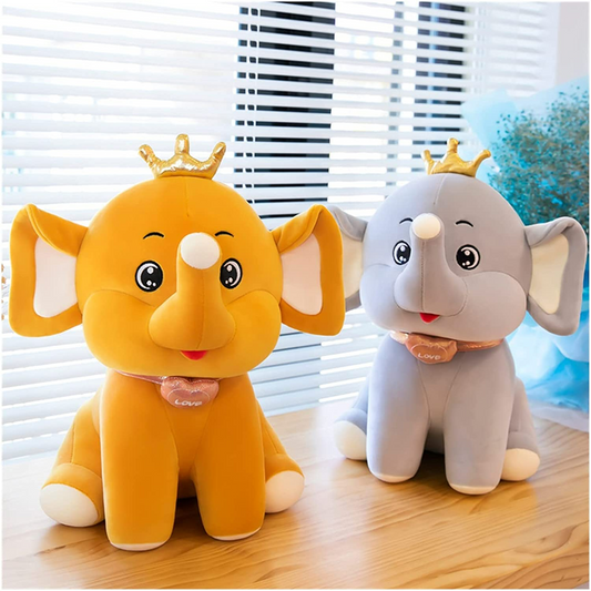 Crown Baby Elephant Plush Soft Stuffed Toy